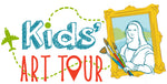 Kids' Art Tour logo with Mona Lisa holding brushes.